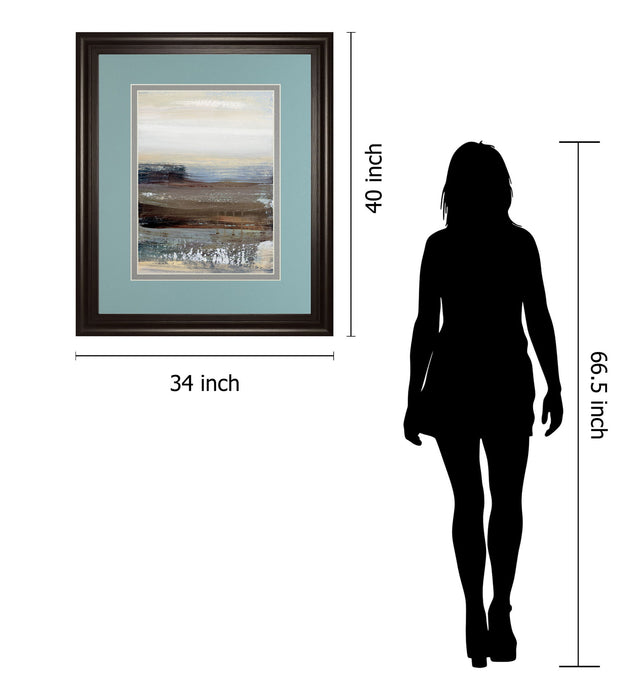 Hint Of By Aerial Snow - Framed Print Wall Art - Light Blue