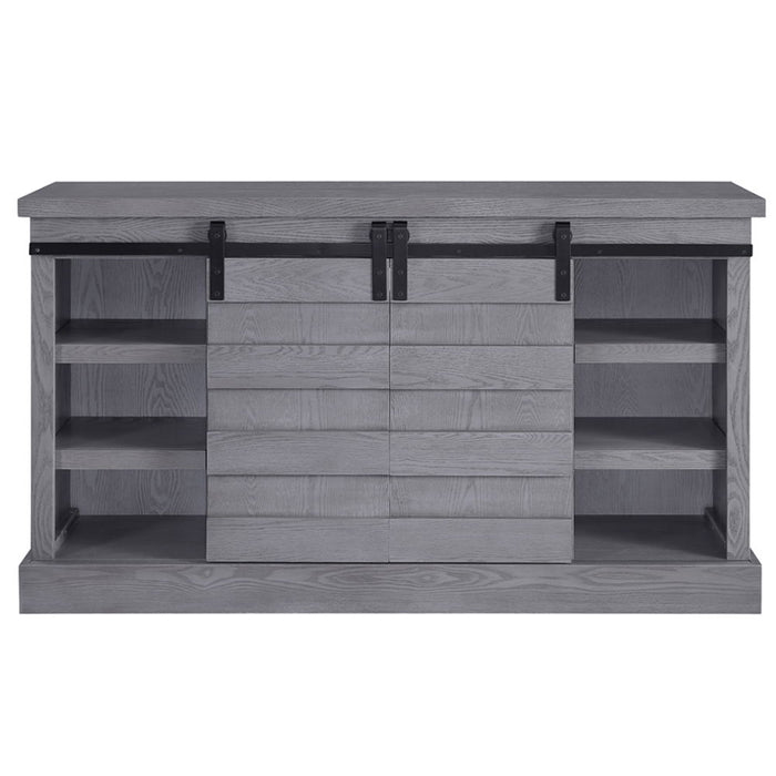 Amrita - TV Stand With Fireplace - Gray Oak