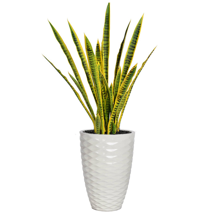 tall planter for snake plant Artificial 46'' Tall Snake Plant in a white planter — TRU Furniture