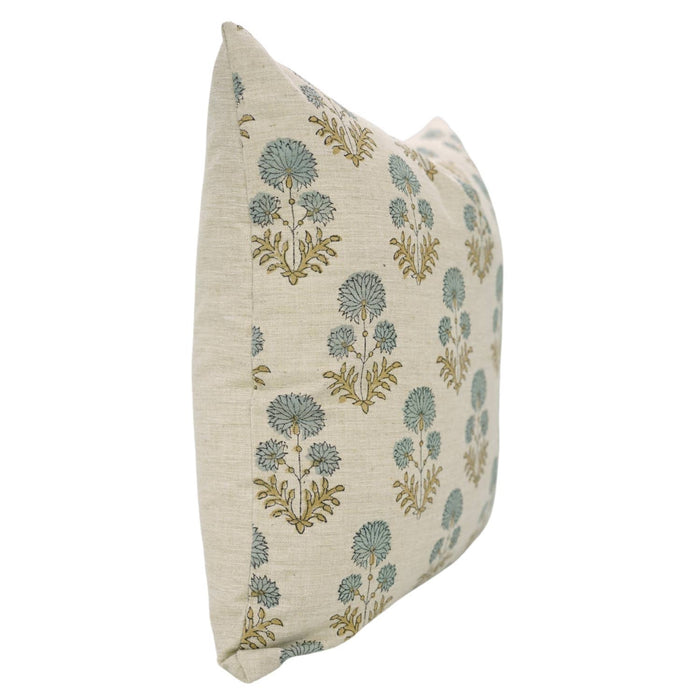 Boho Decor Block Print Linen Blend Pillow Cover - Rishi: Linen Blend / One Side / 18X18