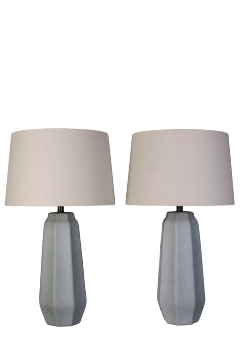 Speckled Stone Ceramic Table Lamp (Set of 2) - Speckled Soft Stone