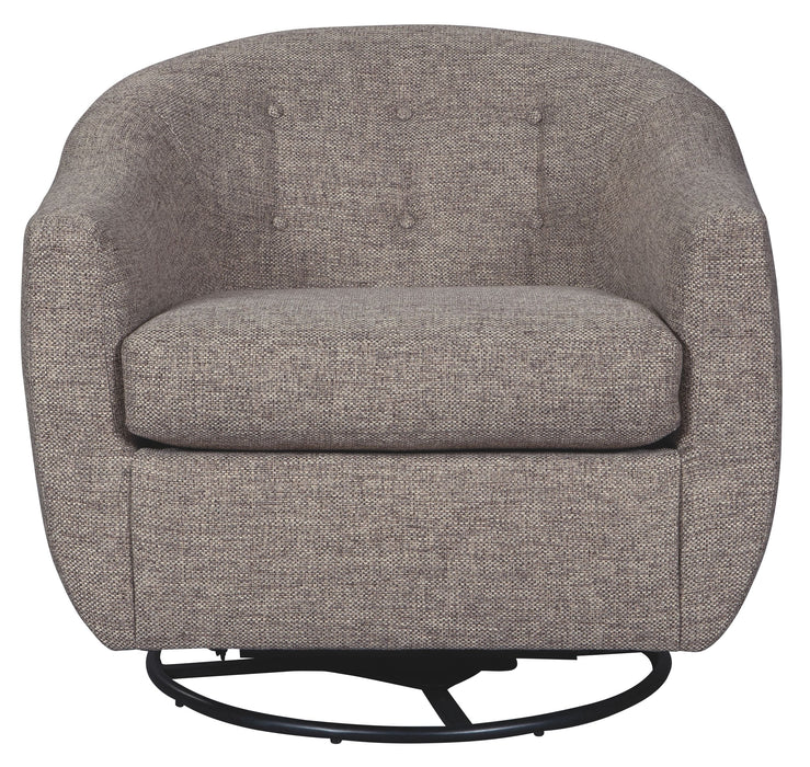 Upshur - Swivel Glider Accent Chair - Taupe