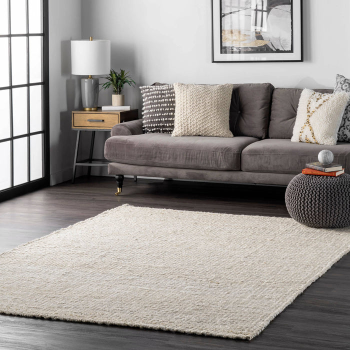Hand Woven Hailey Jute Area Rug: Natural / Rectangle / 9' x 12'