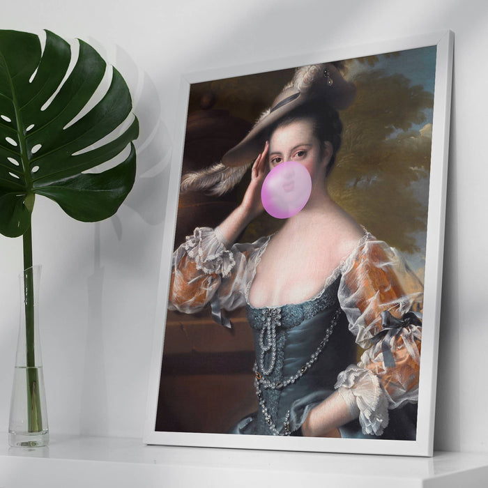 Bubblegum Lady Portrait Print: 27 ½ x 39 ¼ in | 70x100 cm / Matte