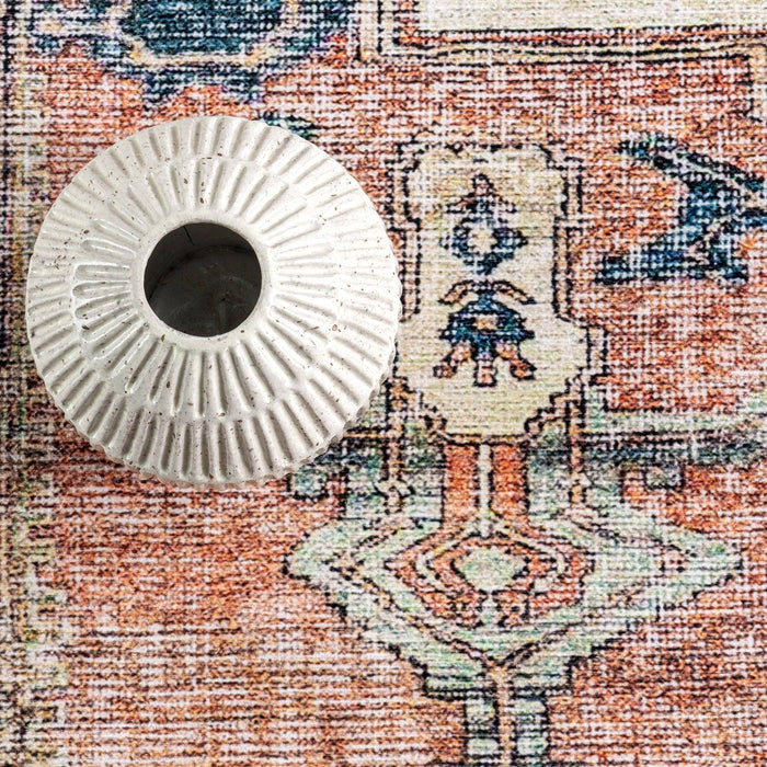 SplashGuard Machine Washable Area Rug: Light Rust / Rectangle / 5' x 8'