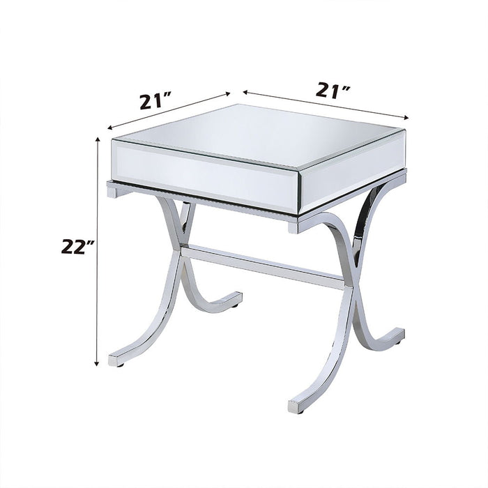 Yuri - End Table - Mirrored & Chrome