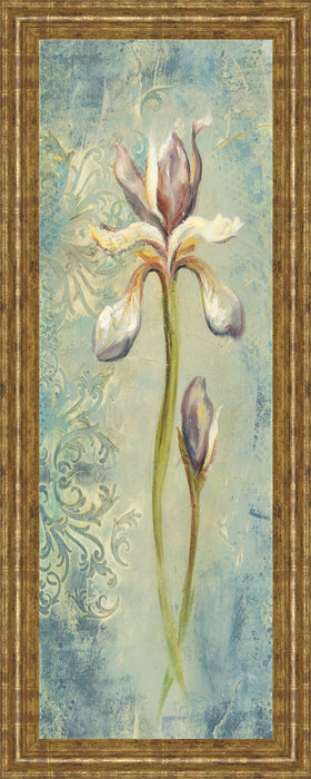 Floral Xi By Lee Hazel - Framed Print Wall Art - Light Blue