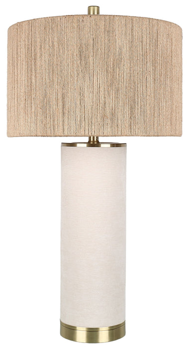 Linen Haven - 31 X 17 - Textured Linen Table Lamp (Set of 2) - Ivory Textured Linen