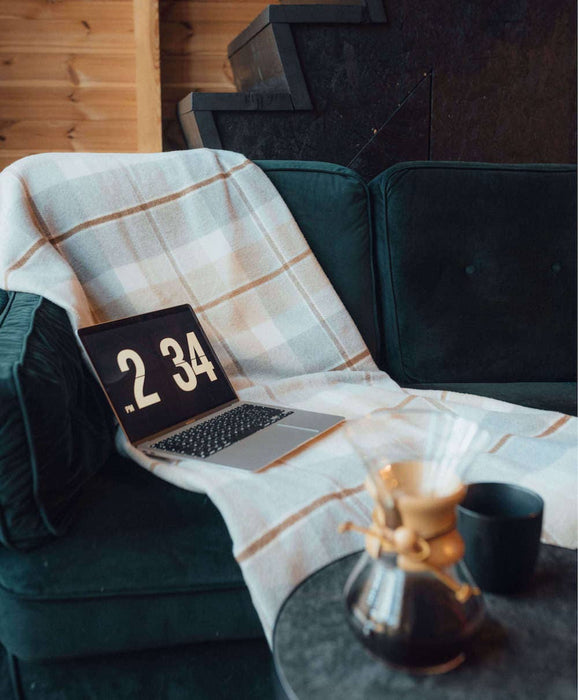 Folk Wheat Throw Blanket