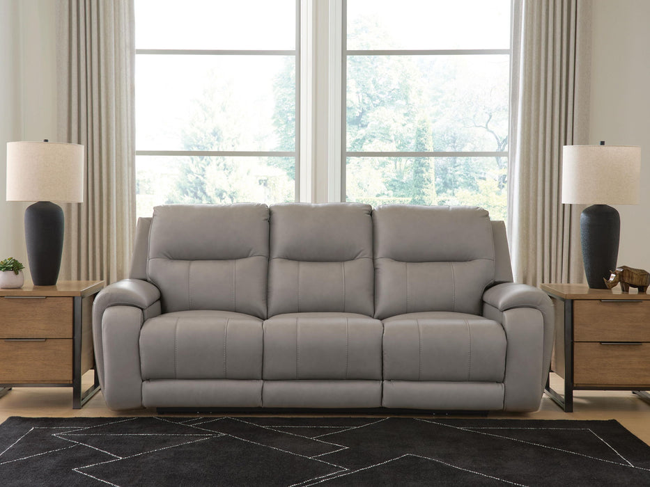 Real Moments - Power Reclining Sofa With Audio Seating - Ash