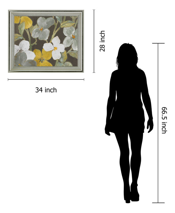 Golden Meadow Blossoms - 28" x 34" Framed Wall Art