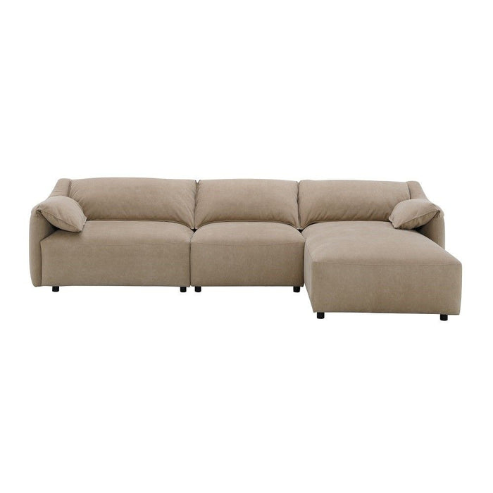 Veata - Sectional Sofa - Light Brown Suede