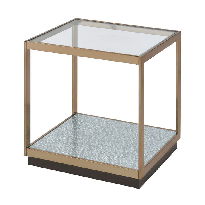 Kaia - End Table - Glass & Gold