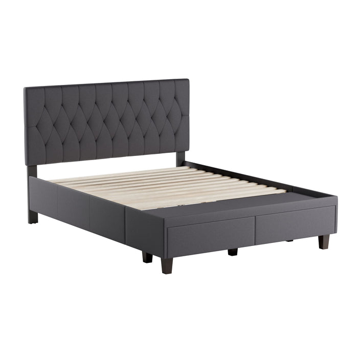 Morris - Queen Platform Bed - Charcoal