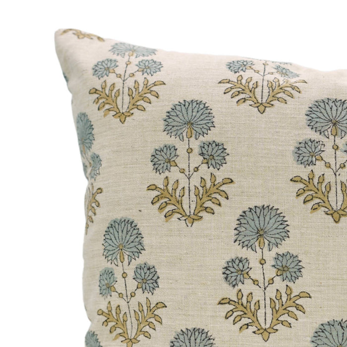 Boho Decor Block Print Linen Blend Pillow Cover - Rishi: Linen Blend / One Side / 18X18
