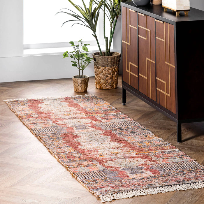 Vintage Flatweave Hermina Area Rug: Multi / Round / 6'