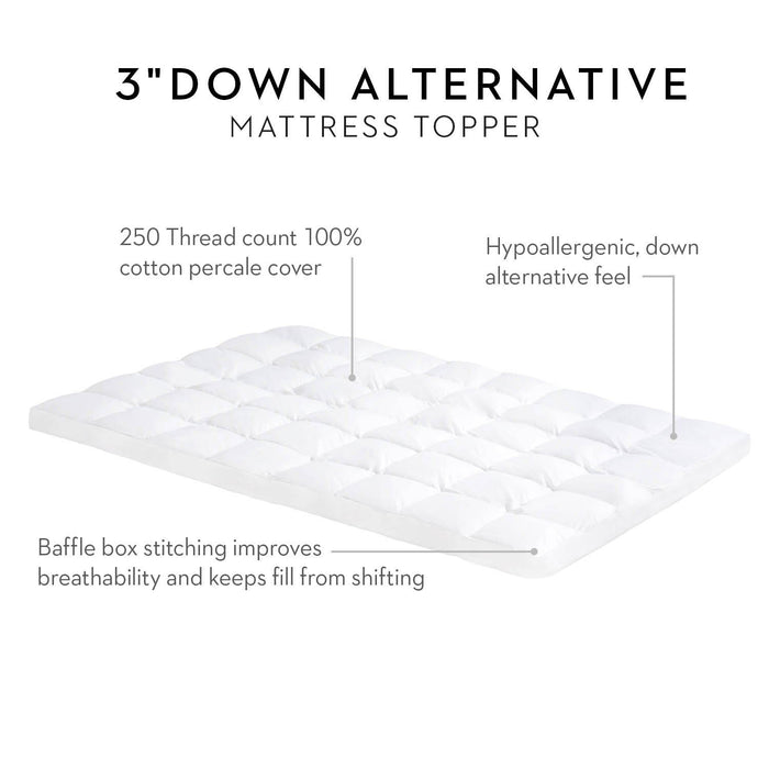 3" Down Alternative Mattress Topper - King