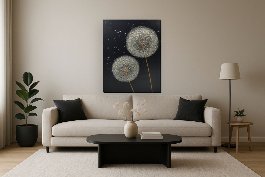 Silent Drift - 36" x 48" Framed Wall Art - Black