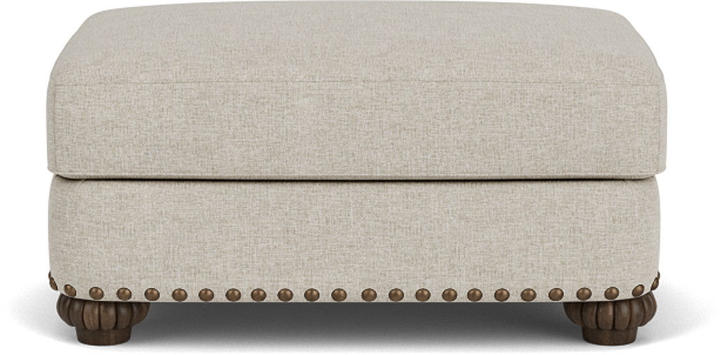 Patterson - Ottoman, Nailhead Trim - Light Gray