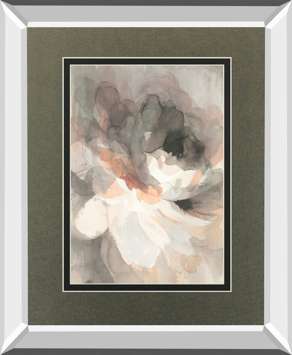 Abstract Peony By Danhui Nai Mirrored Frame - Dark Gray