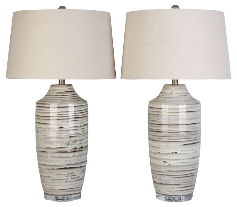 Shoreline Cadence - 31 X 17 - Ceramic Table Lamp (Set of 2) - Ivory