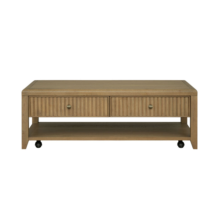Reed - Rectangular Coffee Table With Casters - Driftwood Oak