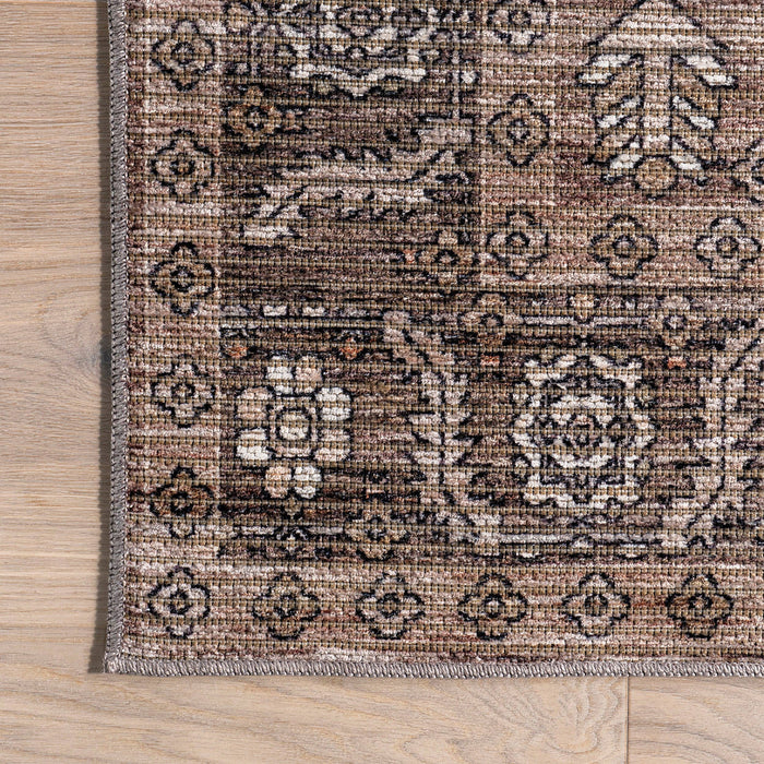Redwood Vintage Machine Washable Area Rug: Taupe / Rectangle / 6' x 9'