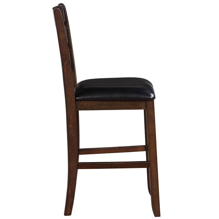 Urbana - Counter Height Chair Set of 2) - Black Synthetic Leather & Espresso