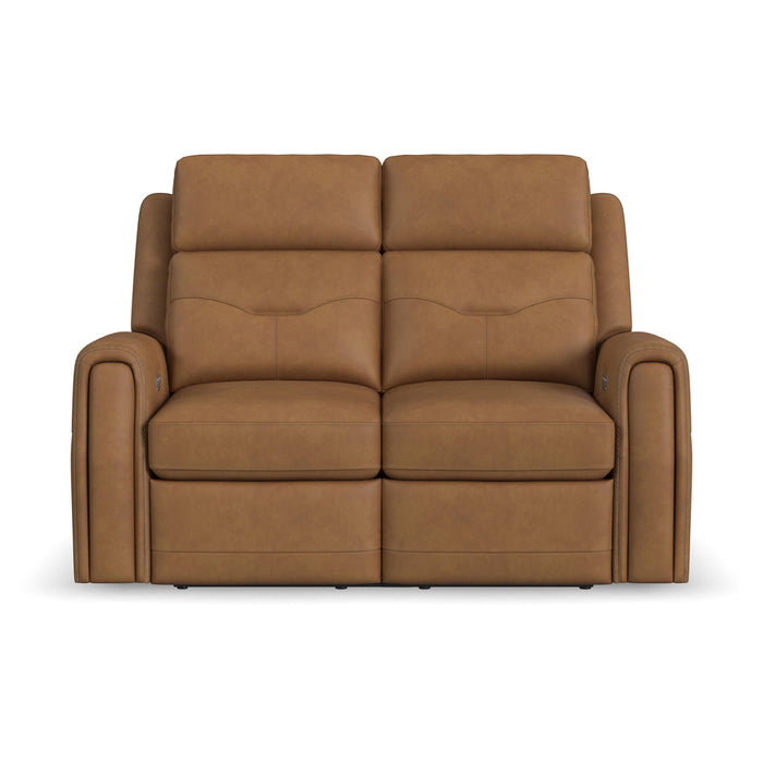 Felix - Power Reclining Loveseat With Console, Power Headrest, Lumbar, Heat & Massage