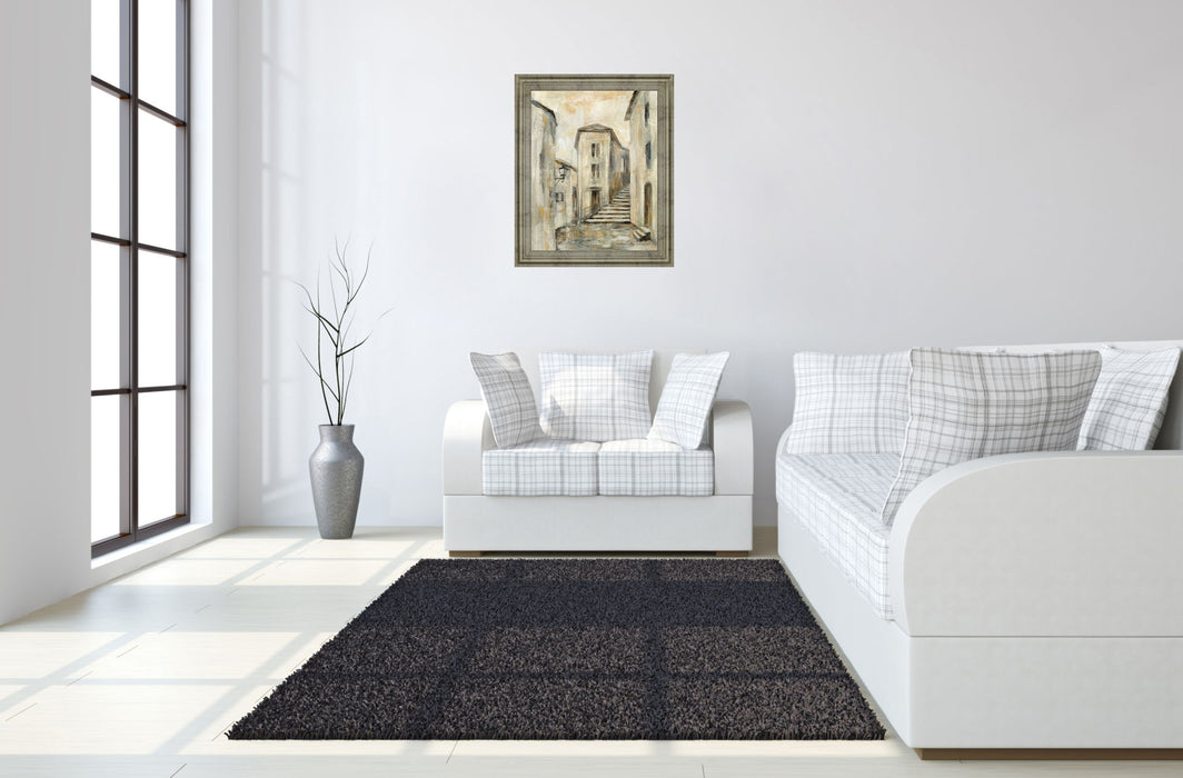 Golden Alleyway - 28" x 34" Framed Wall Art - Beige