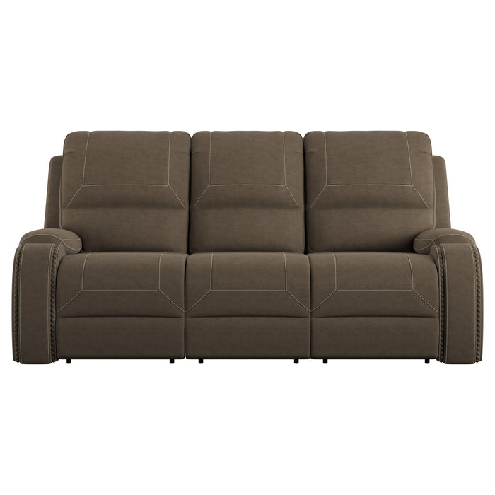 Adrian - Reclining Sofa With USB Ports - Walnut Brown