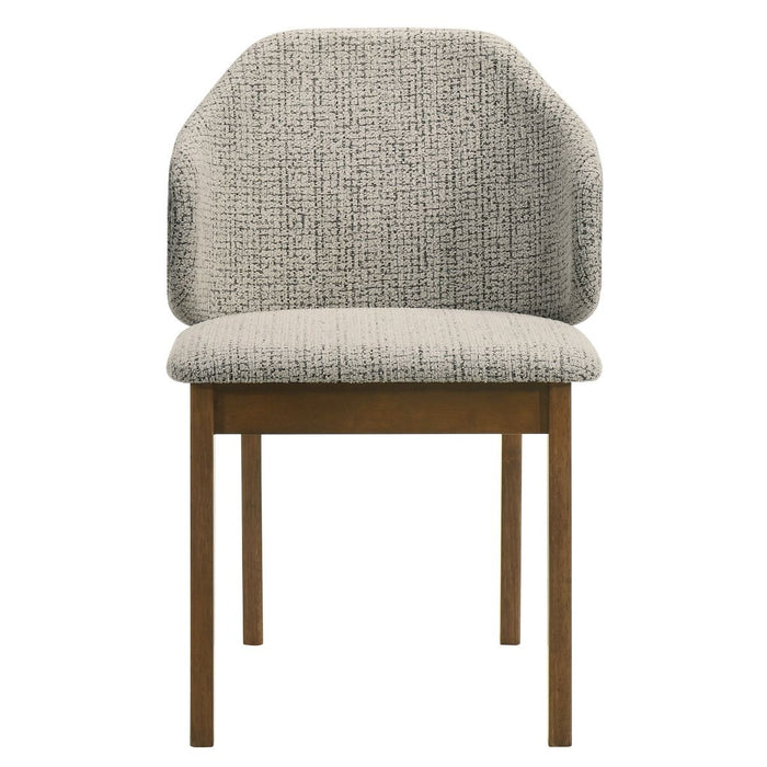 Oleia - Side Chair (Set of 2) - Chenille & Walnut