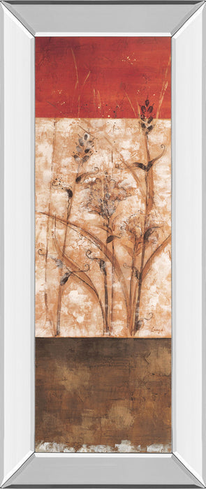 Fresco Il By Loretta Linza - Mirror Framed Print Wall Art - Beige