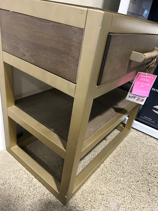 Gold and Brown Nightstand