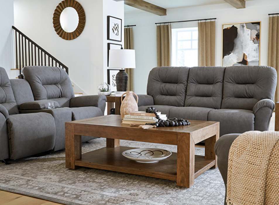 Unity Space Saver Sofa With Power Tilt Headrest F:20732 Chambray