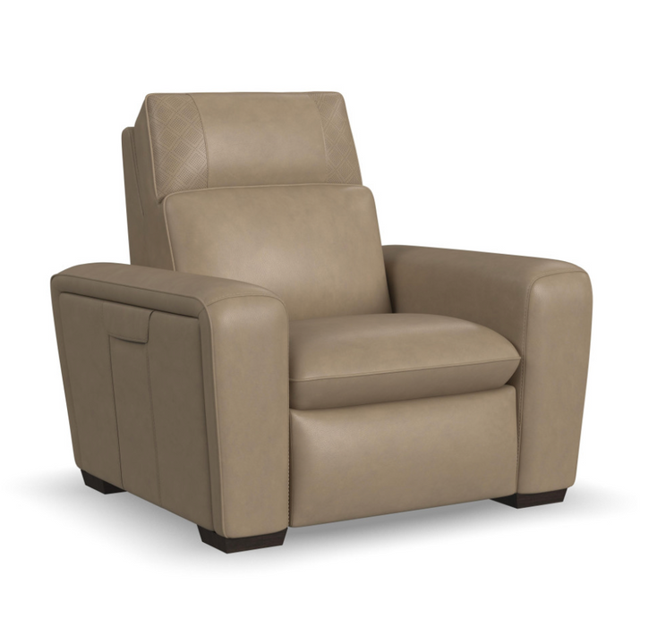 Sense Leather Power Recliner with Power Headrest, Lumbar & Pulse