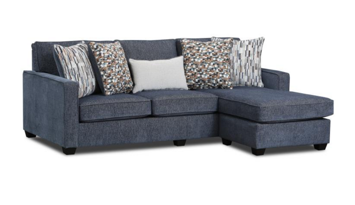 Lamar Indigo Chaise with USB