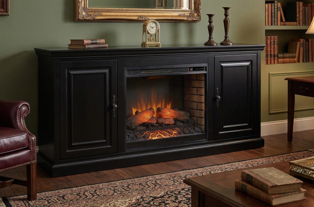 Kensington 72" Fireplace Console - Black