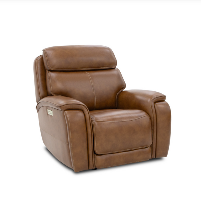 Walker Leather Power Gliding Recliner w/ Power Headrest & Lumbar