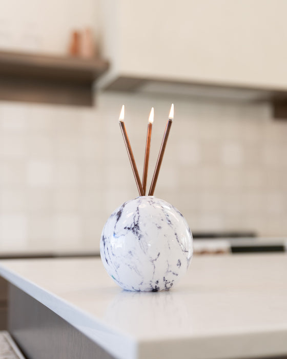 Neva Vase, White Marble Candle Holder [x6 Vases]