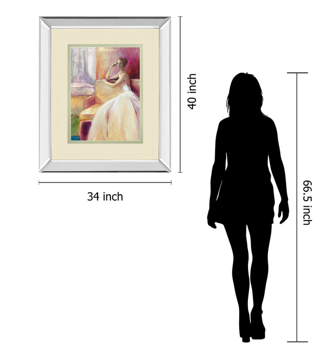 Getting Ready IIl By Sutton - Mirror Framed Print Wall Art - Beige