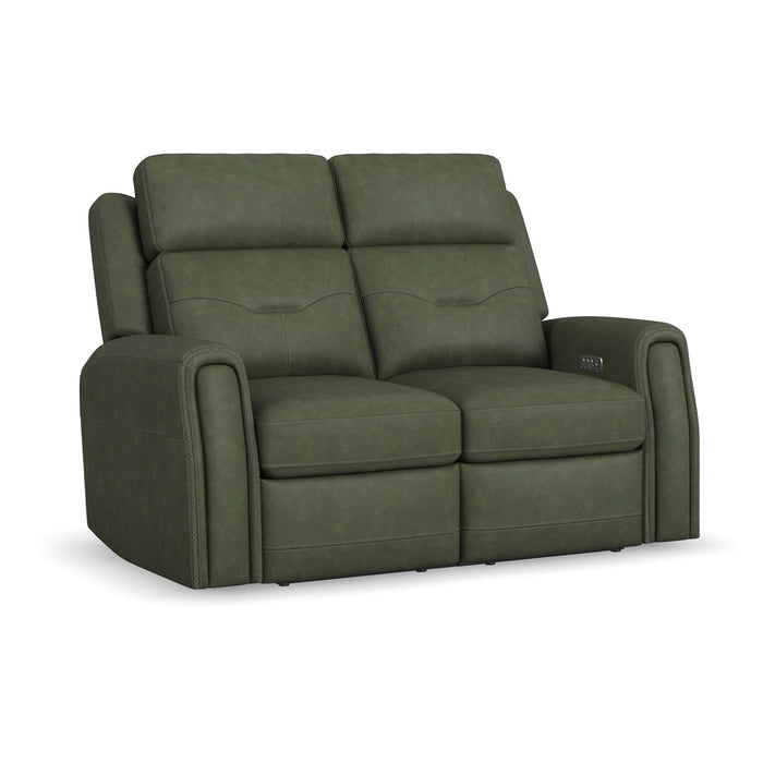 Felix - Power Reclining Loveseat With Console, Power Headrest, Lumbar, Heat & Massage