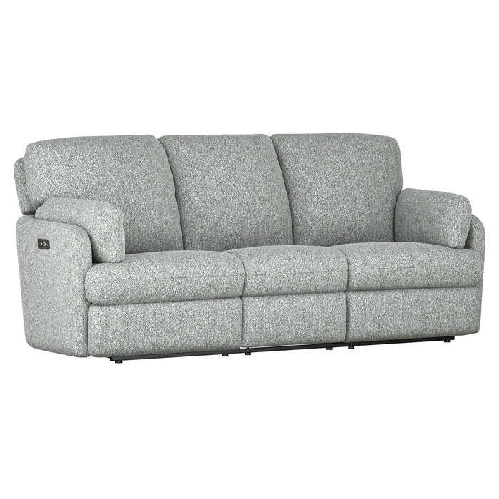 Albus - 88" Power Sofa With Hidden Arm Storage - Speckled Gray