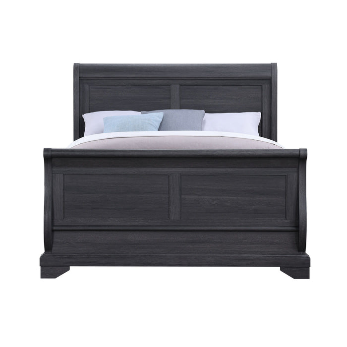 Colville - Full Sleigh Bed With Curved Headboard And Footboard - Black