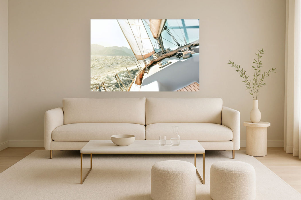 "Sailing Serenity" Tempered Glass - Light Blue