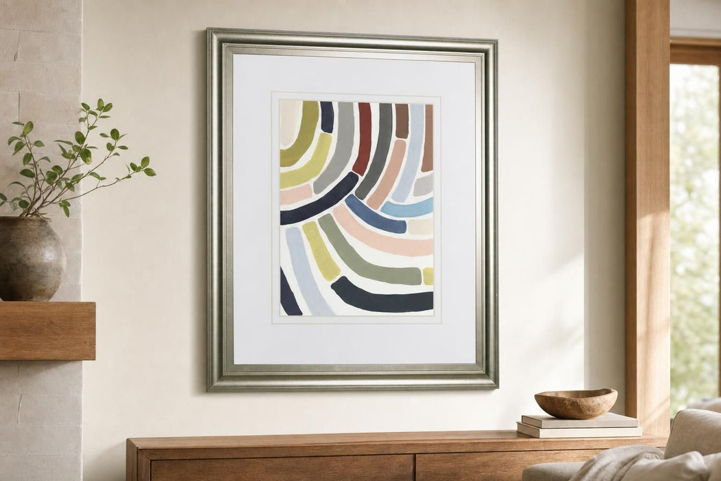 34x40 Mosaic Curve II By June Erica Vess - Green