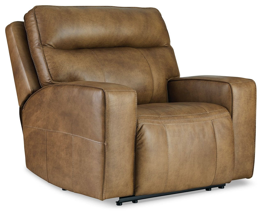 Game Plan - Wide Seat Power Recliner - Light Brown