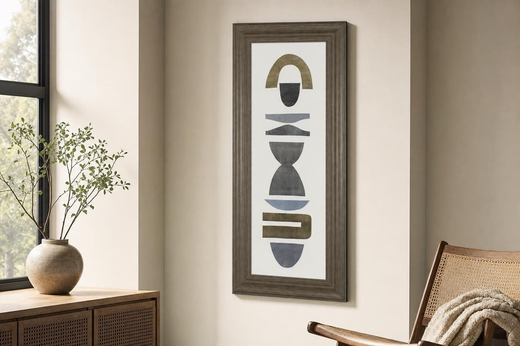 18x42 Neutral Totems VI By Rob Delamater - Dark Gray