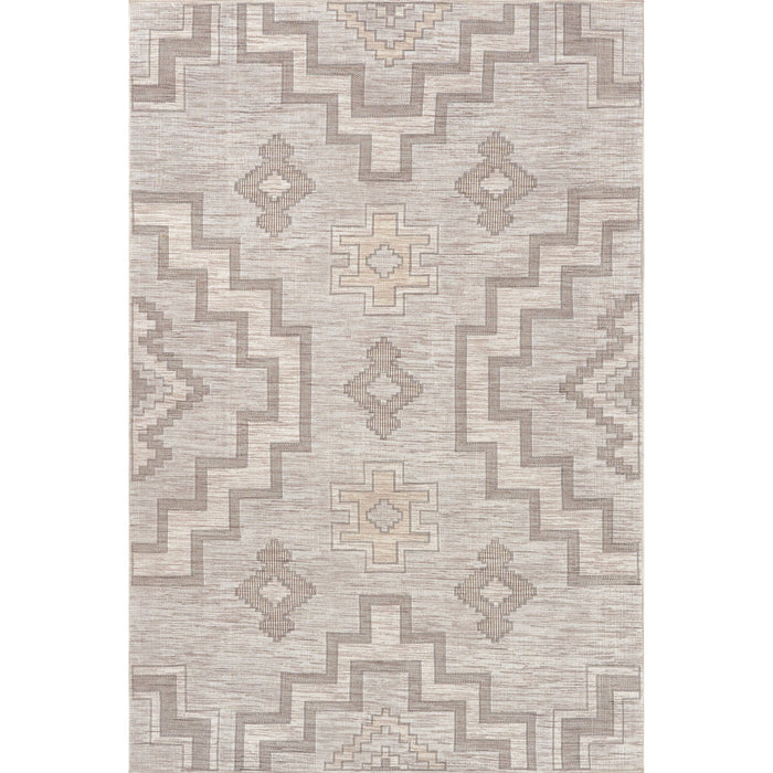 Avni Southwestern Machine Washable Area Rug: Ivory / Rectangle / 5' x 8'
