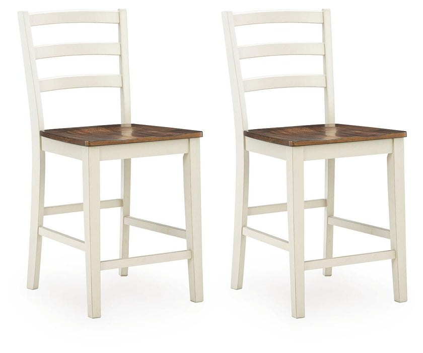 Brinfern - Barstool (Set of 2) - Brown / Antique White